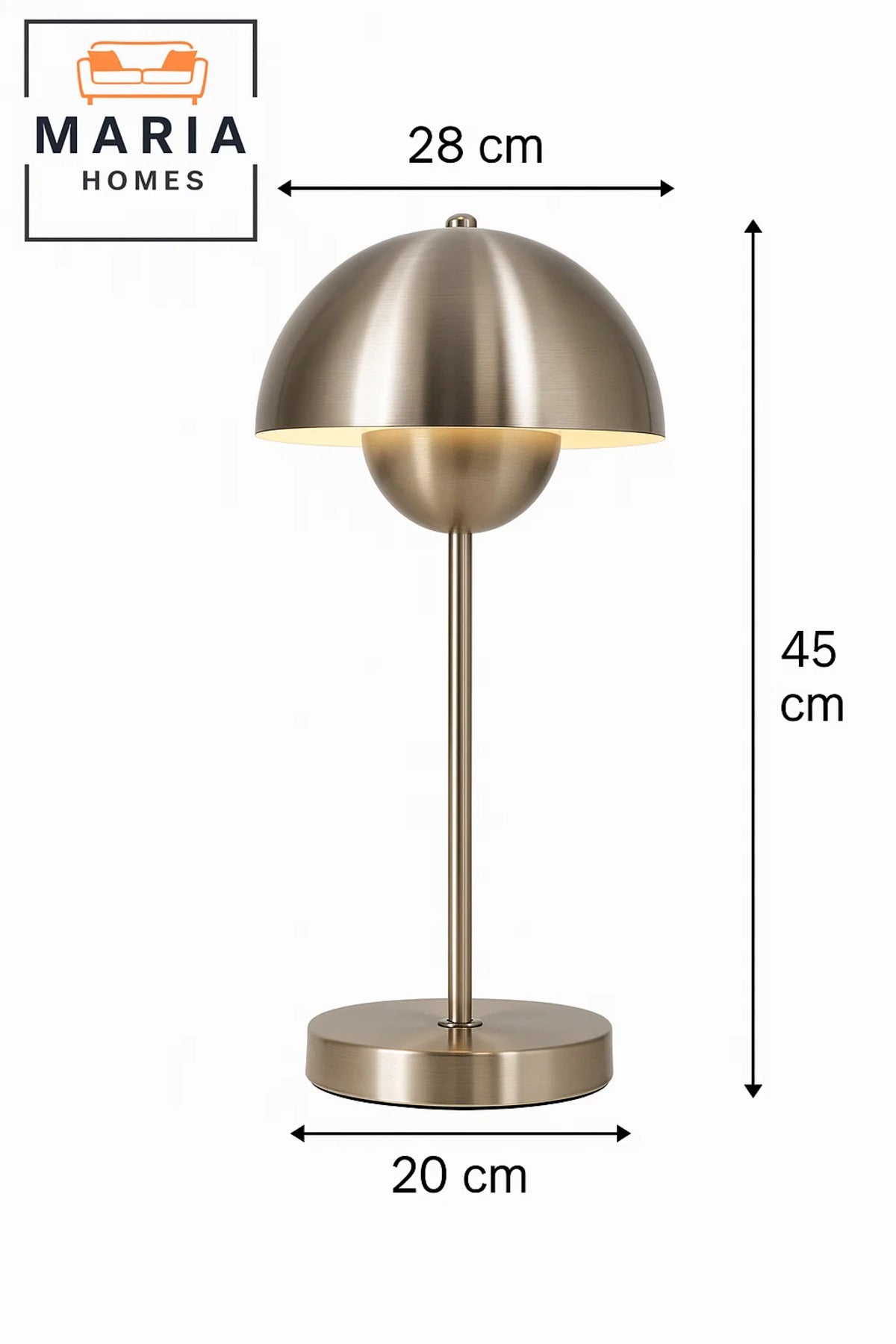 Brushed Metal Dome Desk Lamp