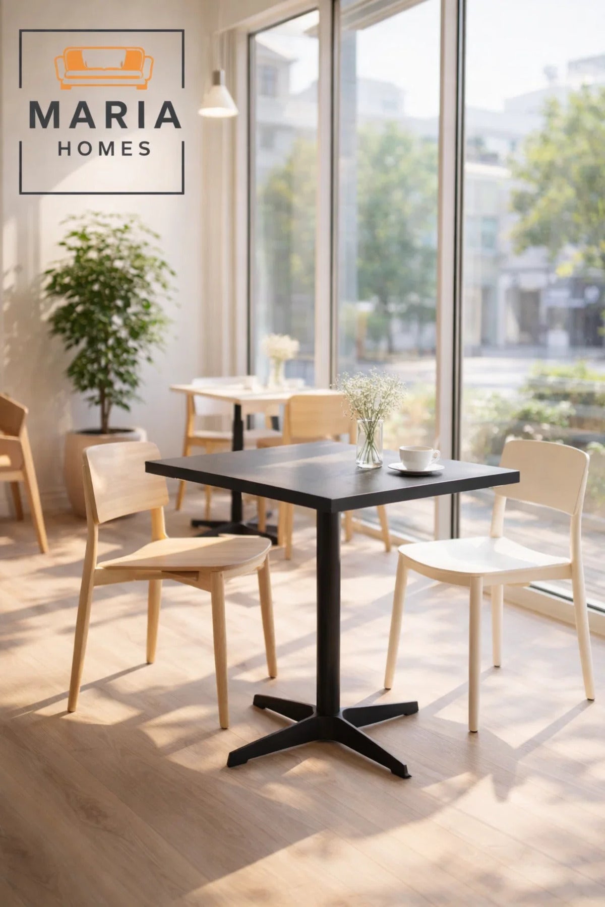 Black Square Table 80_80_73 cm Ð Modern CafŽ & Dining Table