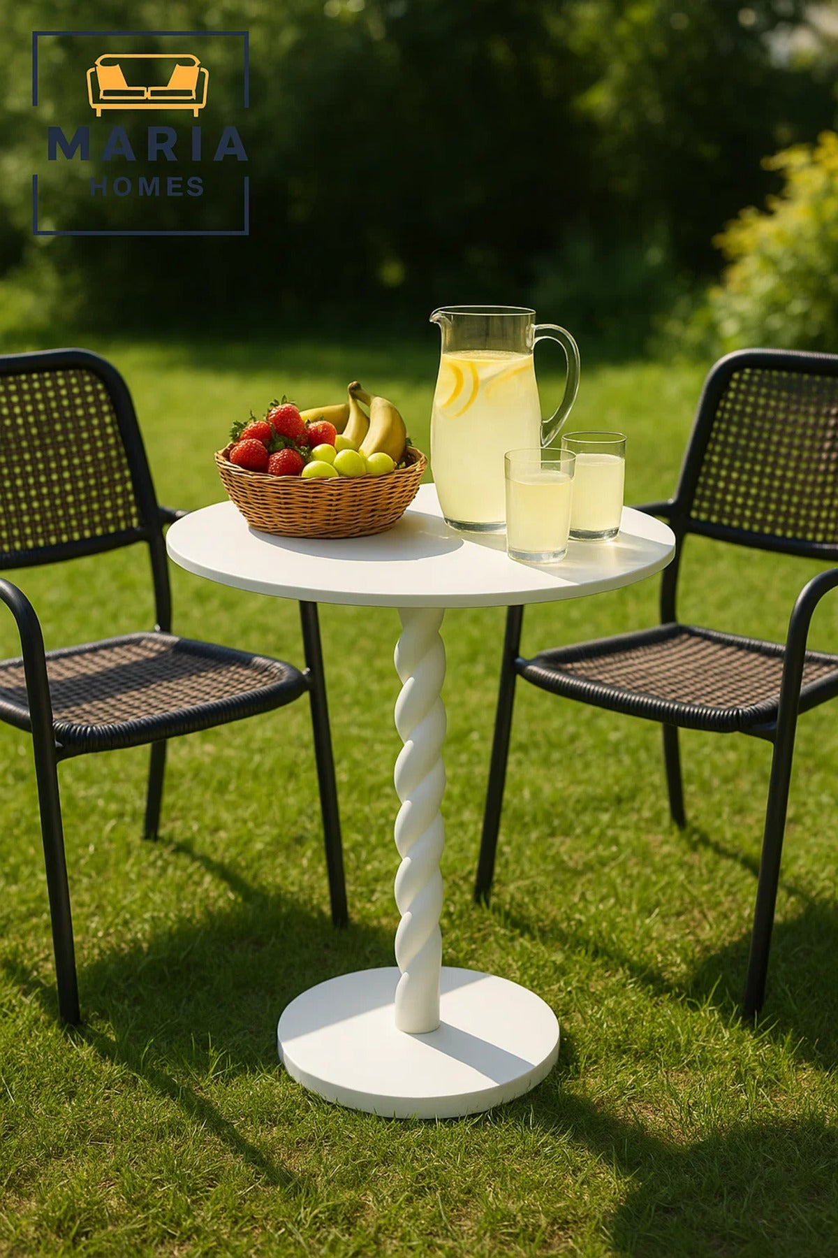 Spiral-Leg Side Table Ð Glossy White Finish