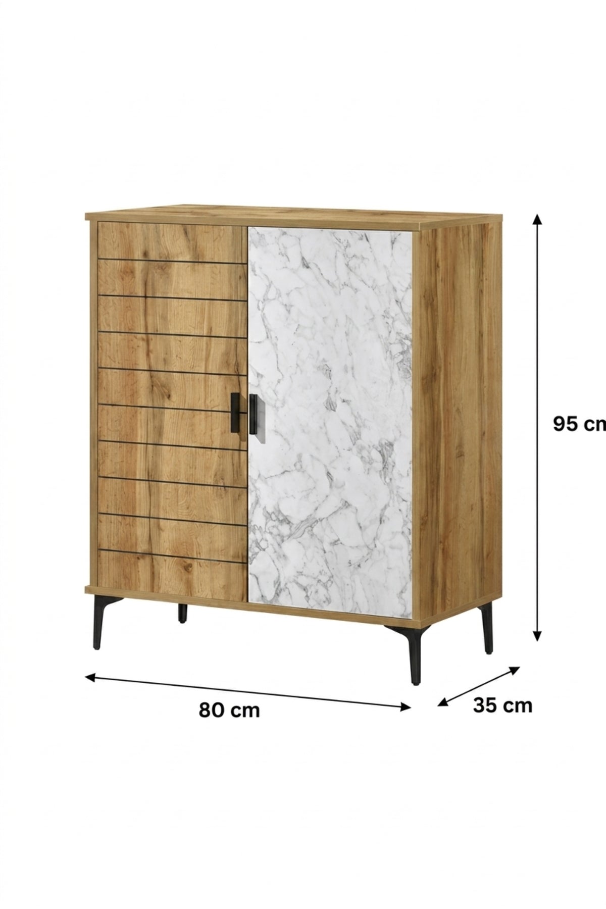 Modern Shoe Storage Cabinet with Marble Pattern Door √ê Wooden Entryway Organizer Cabinet