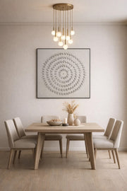 Circular Leaf Pattern Decorative Wall Art Panel for Living Room and Office 100x100cm