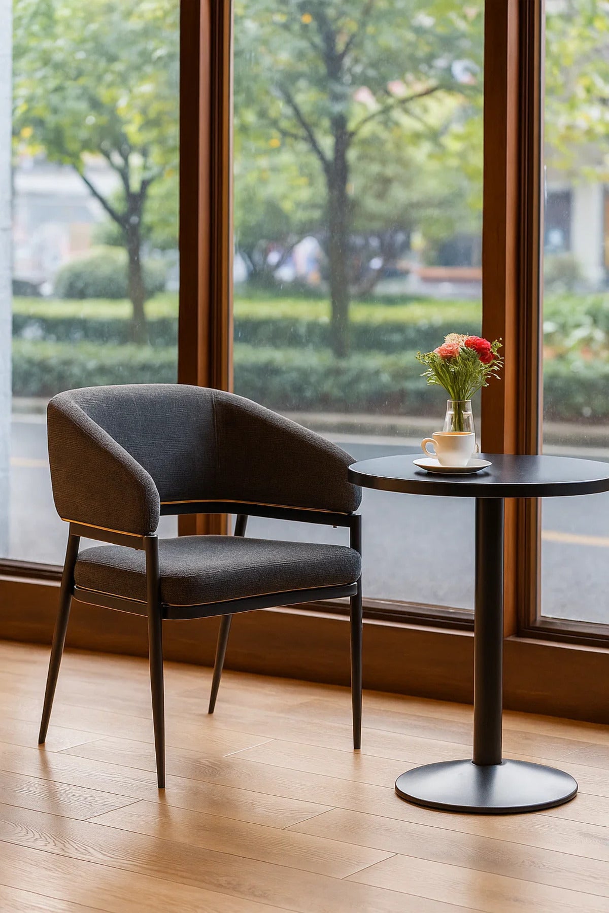 Blue Fabric Accent Chair | Modern Comfortable Armchair for Living Room, Office & Hotel Lobby Decor