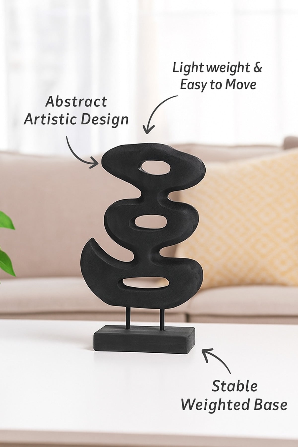 Black Wooden Elongated Decorative Bowl Ð Modern Table Centerpiece