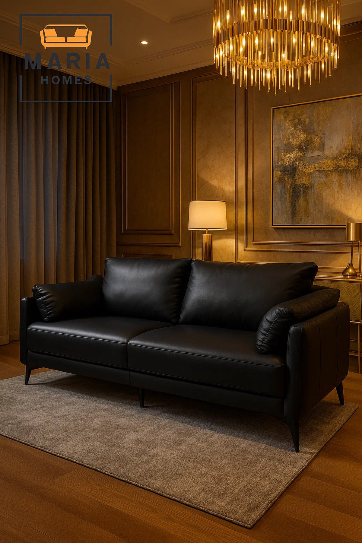 WATH Black 3-Seater Sofa Ð Model KP-022-FS668 BIG
