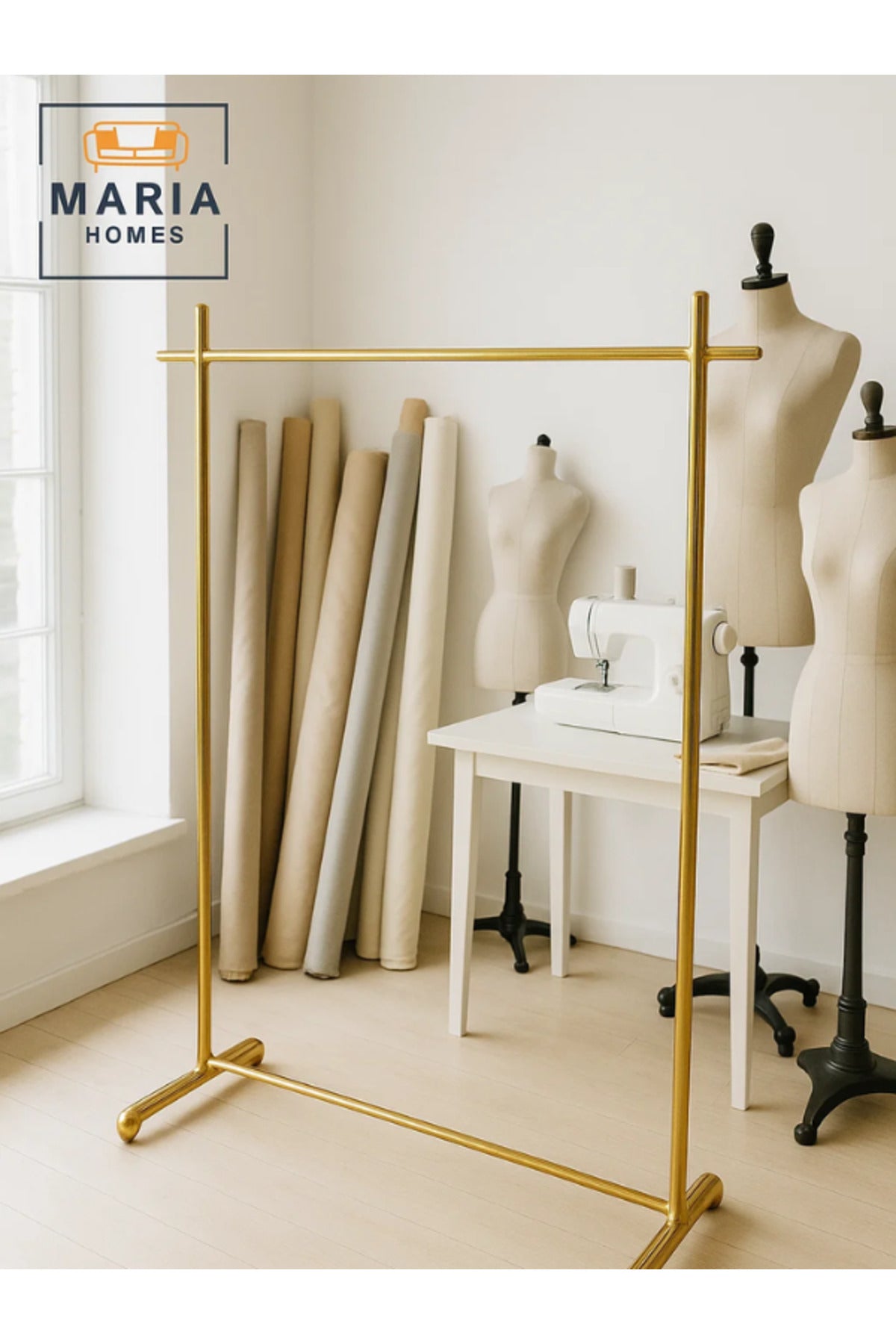Gold Clothing Rack 178_138 cm Ð Modern Metal Garment Hanger Stand for Clothes & Dresses
