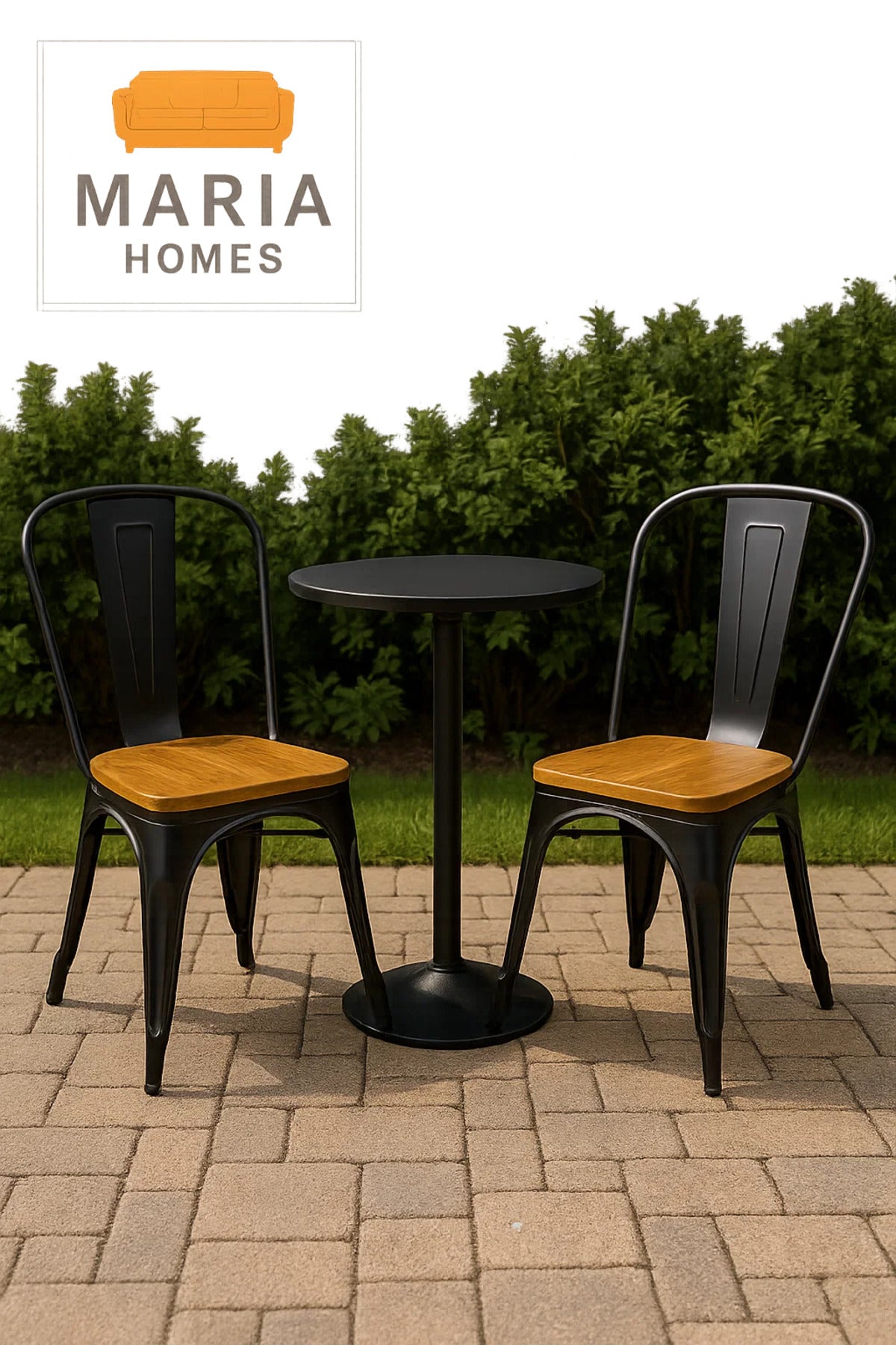 Black Industrial Metal Chair with Wooden Seat Ð Stylish and Sturdy Dining Accent