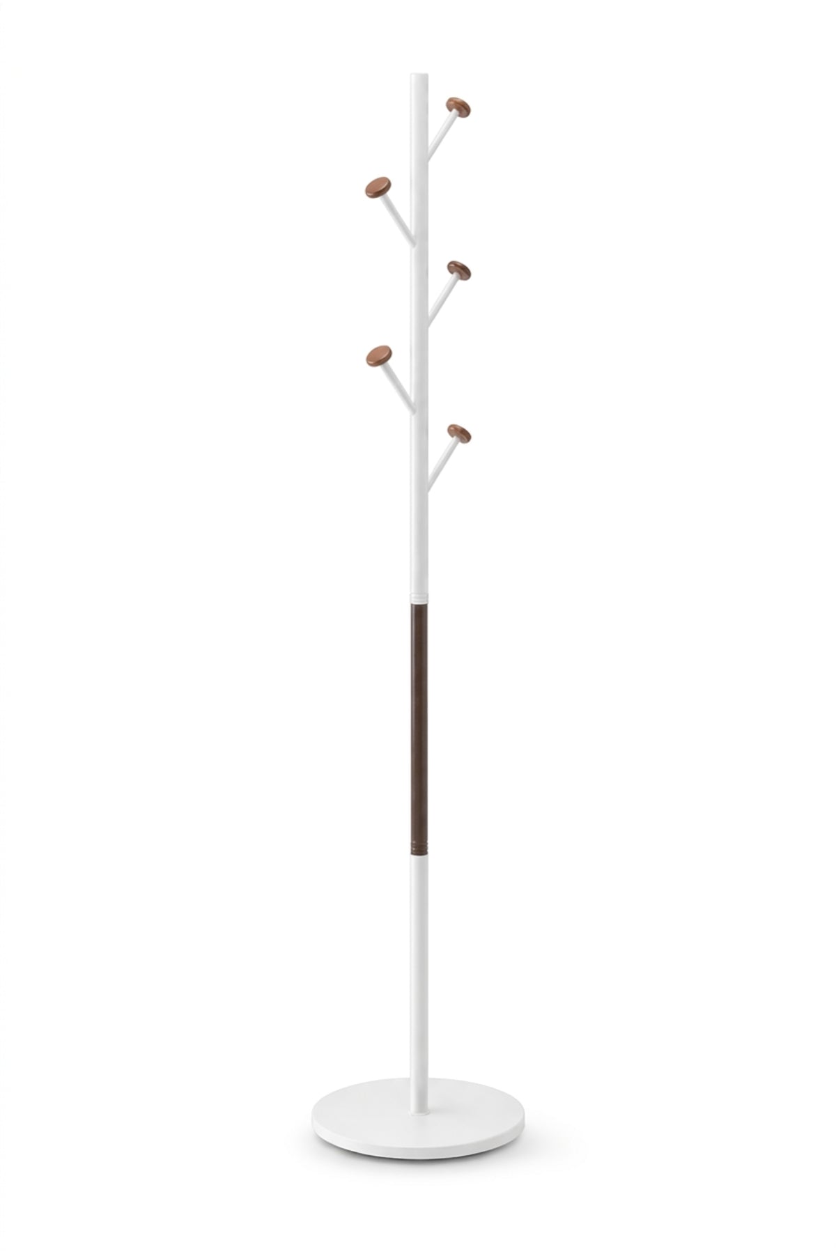 Modern Freestanding Coat Rack Stand with Wooden Hooks for Entryway Bedroom Organization