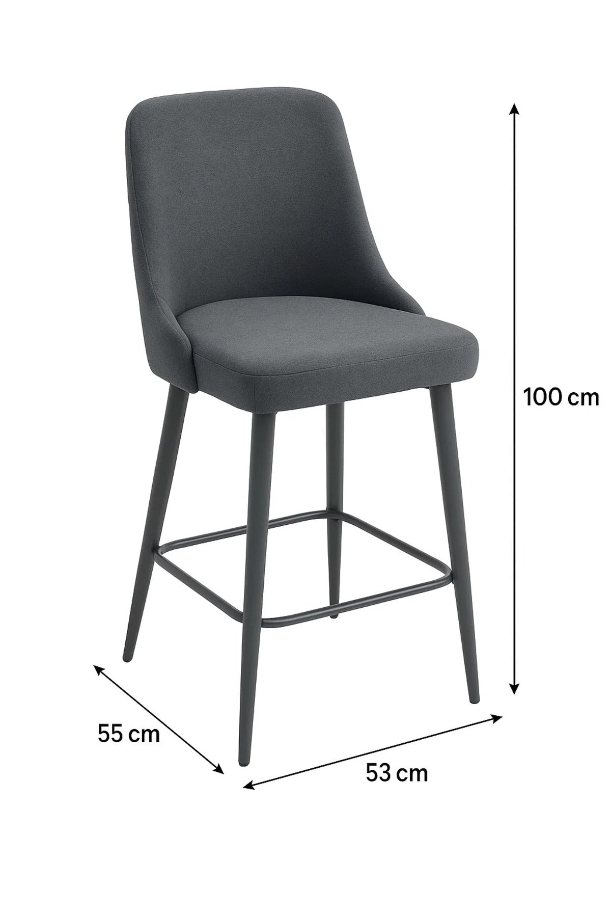 Modern Upholstered Bar Stool with Metal Legs Ð Elegant & Comfortable Counter Seating Chai
