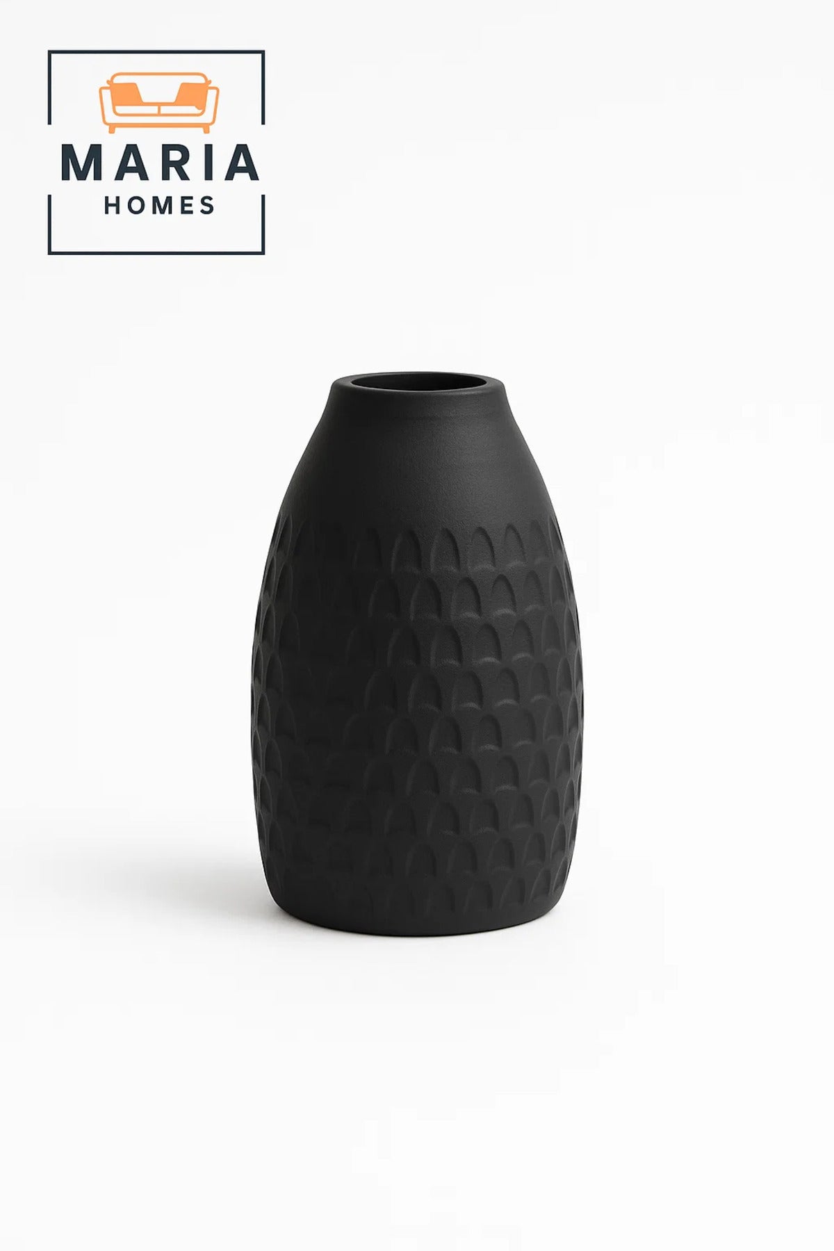 Modern Black Decorative Vase Ð Textured Ceramic Table Vase for Home & Office Decor