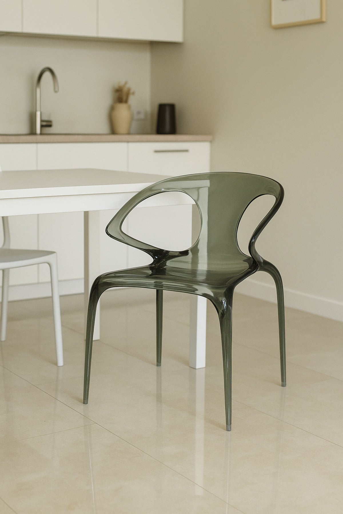 Smoke Transparent Plastic Chair Ð Modern Designer Dining Chair for Home, CafŽ & Outdoor Use