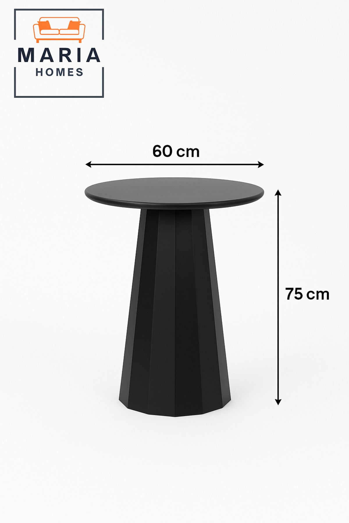 Modern Black Adjustable Metal Side Table | 60Ð75 CM Height | Minimalist Round Design