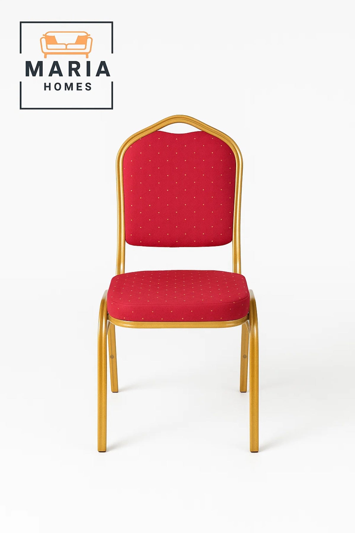 Gold Frame Banquet Chair with Red Upholstery