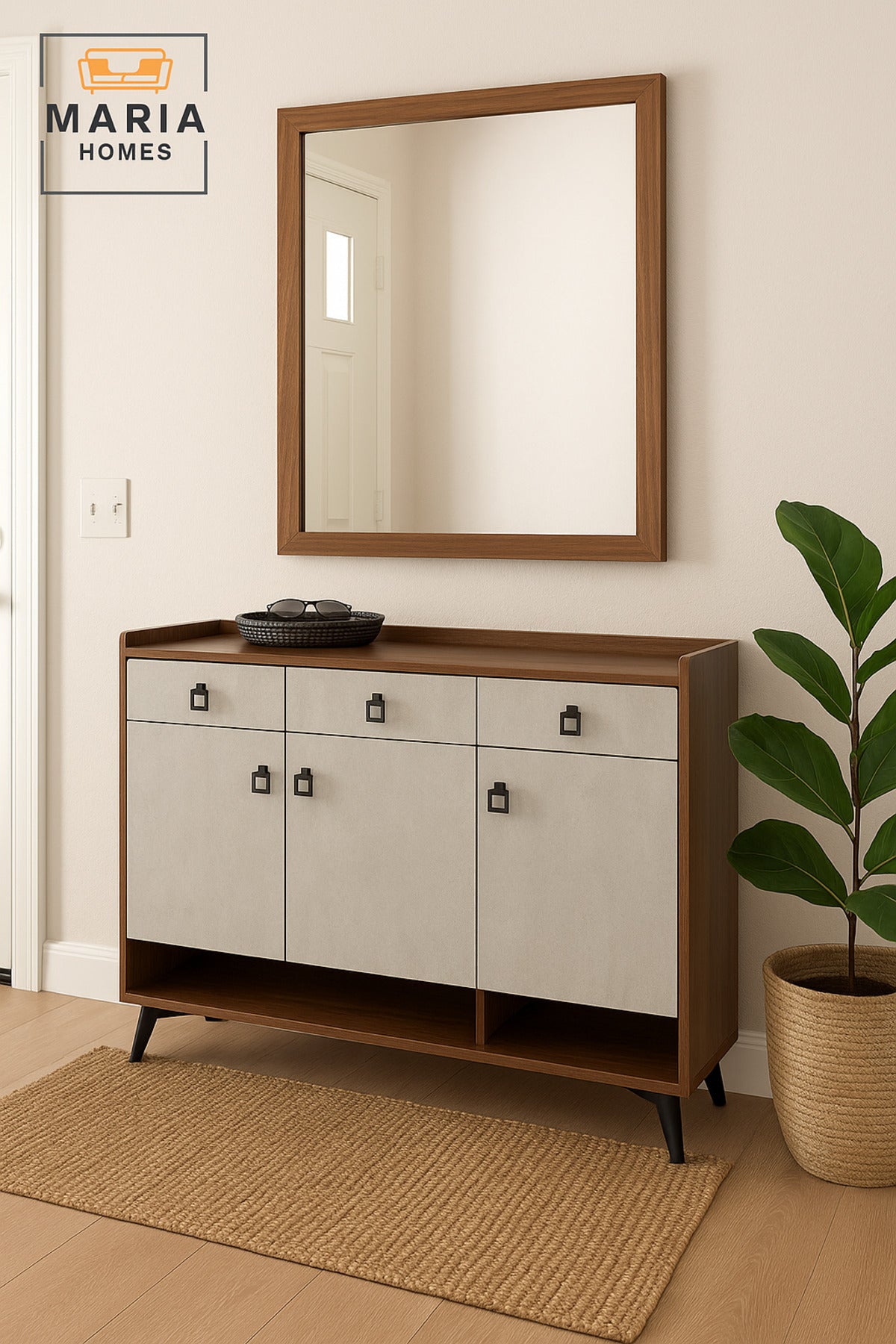 Modern Coffee Ash Shoes Cabinet Ð 120_32_100 cm with Spacious Storage and Metal Legs