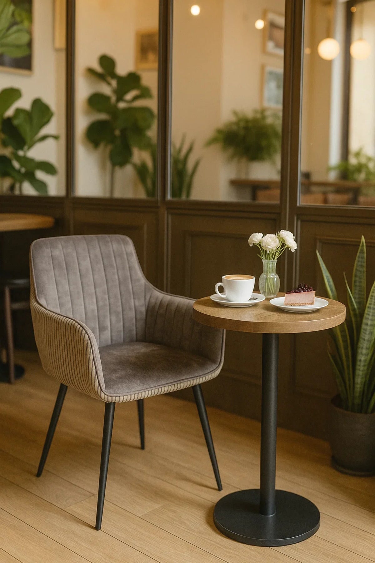 Modern Grey Velvet Armchair for Living Room, Dining Chair, Office Accent Chair, Home Furniture