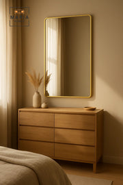 Gold Frame Wall Mirror for Bedroom, Bathroom & Living Room Home D≈Ωcor 70x140