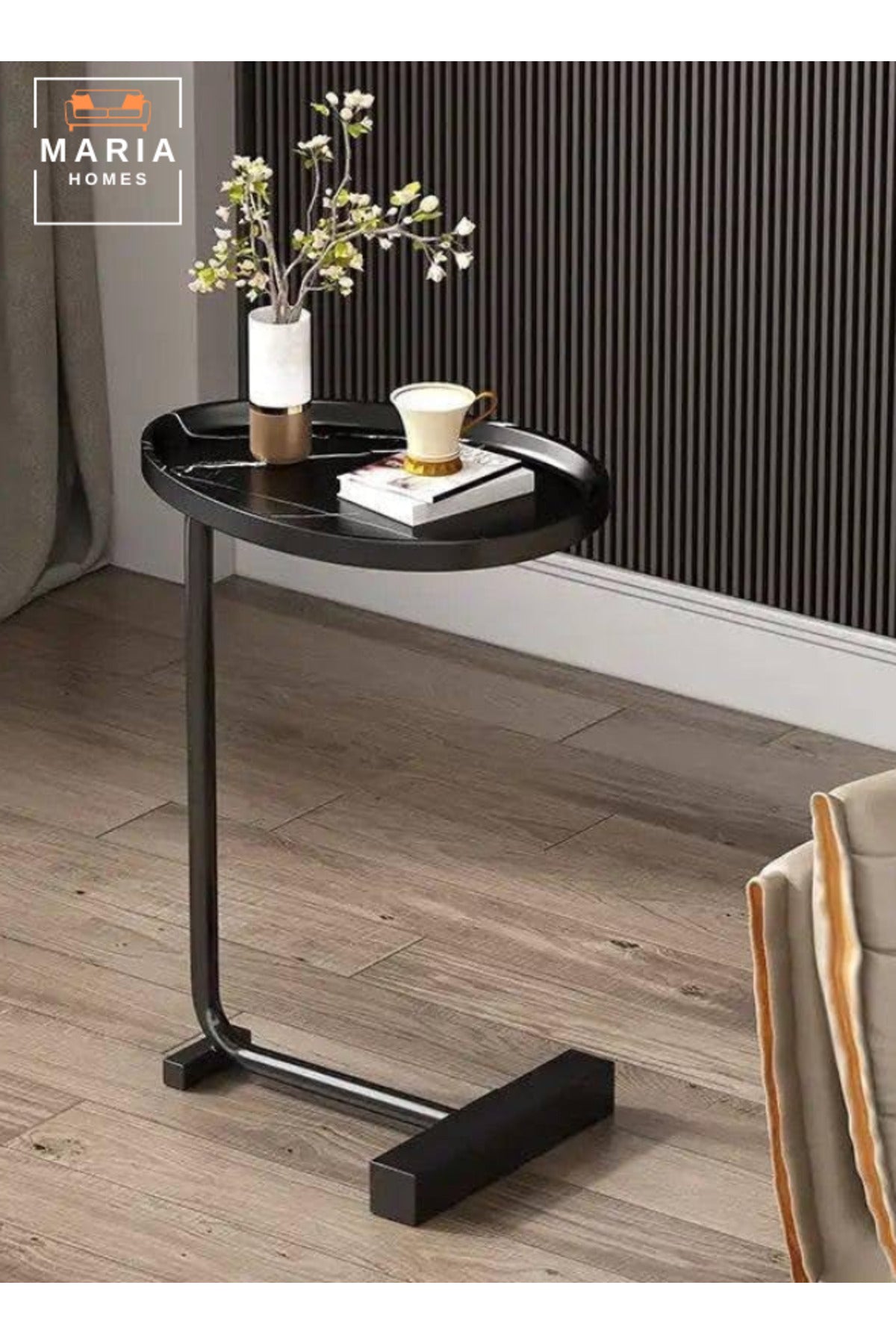 C- Shaped Sturdy Nordic Style Coffee Table Sofa Side Table End Table For Living Room