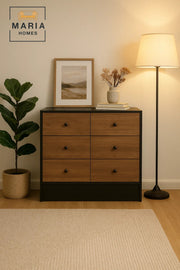 Modern Chest of Drawers 80_48_80 cm Ð Bedroom Storage Cabinet Ð Black Brown Dresser