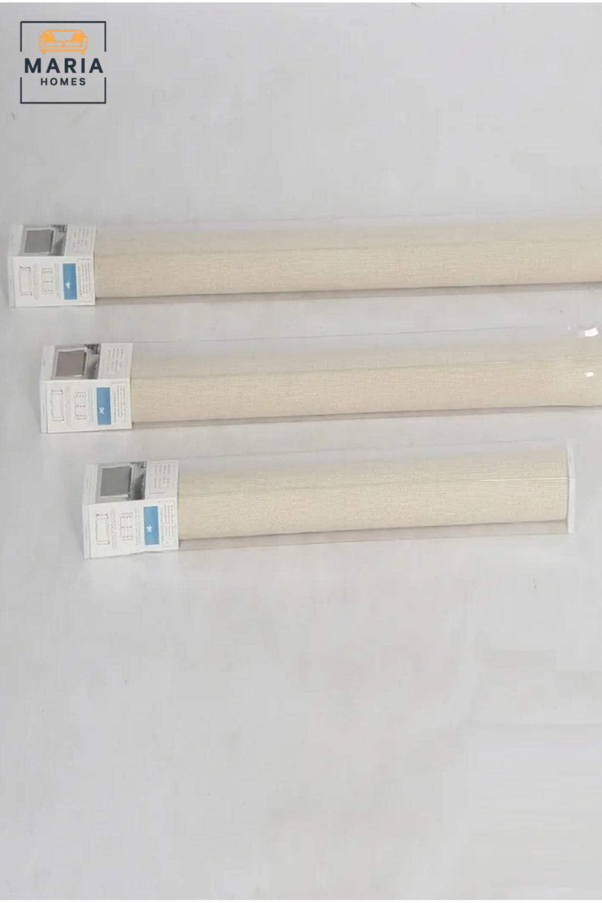 Set of 3 Roller Blinds for Windows, Modern Light Filtering Roll-Up Window Shades in 180 × 120 cm, 180 × 150 cm and 180 × 180 cm for Home and Office