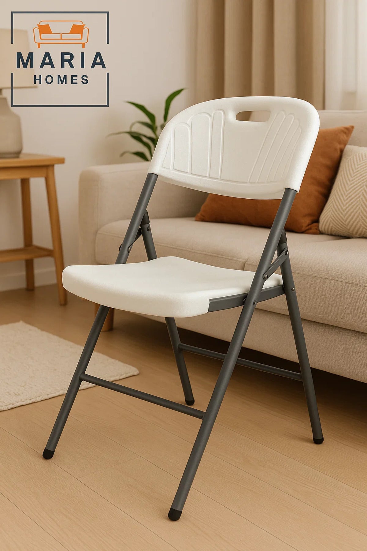 White Folding Plastic Chair with Steel Frame Ð Lightweight & Durable Seating for Events