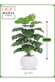Artificial Monstera Plant 105 cm Ð Decorative Indoor Plant with white Pot