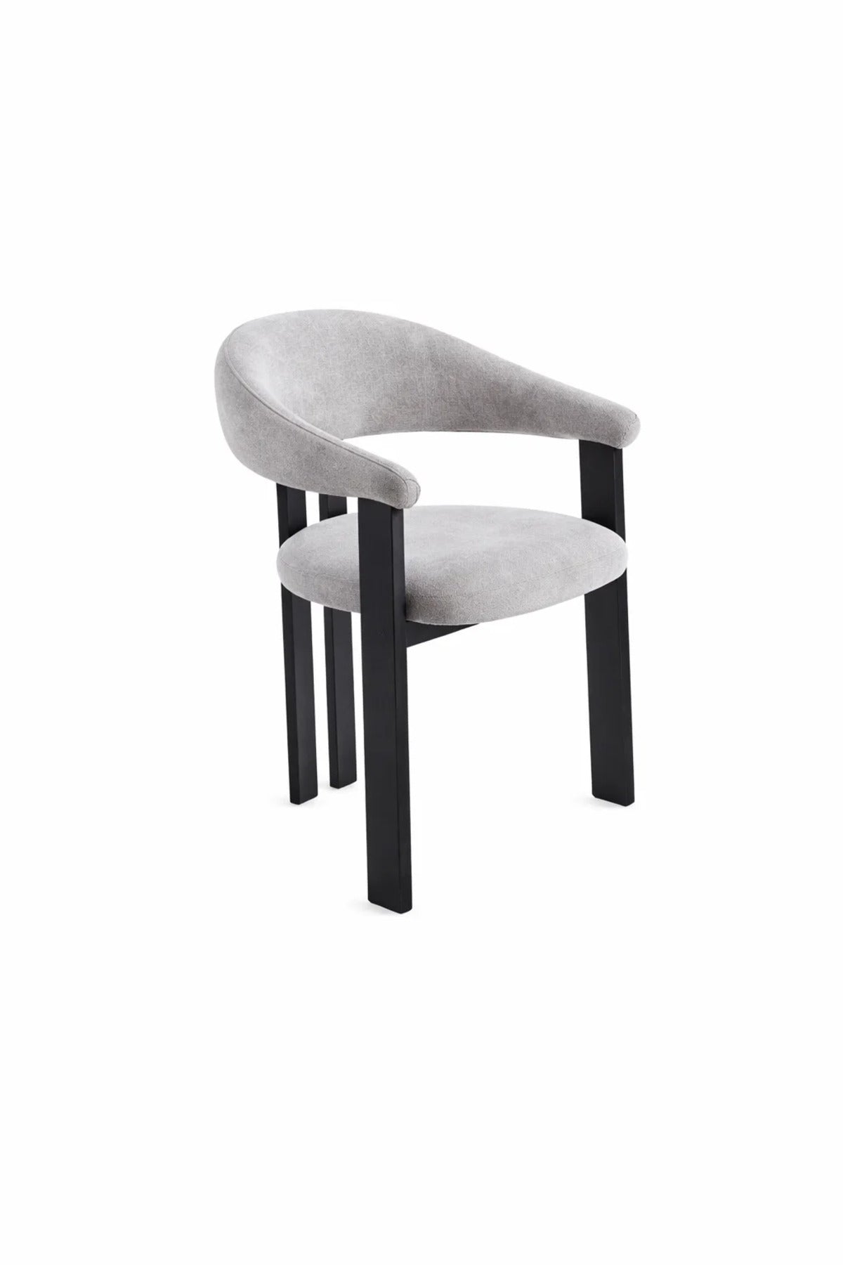 Light Grey Armchair with Black Wooden Legs, 79x48x49 CM light grey armchair Dining Room