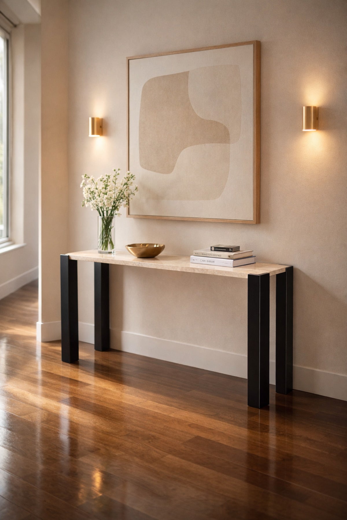 Modern Console Table 140_40_80 CM with Black Legs | Entryway Table | Hallway Table |