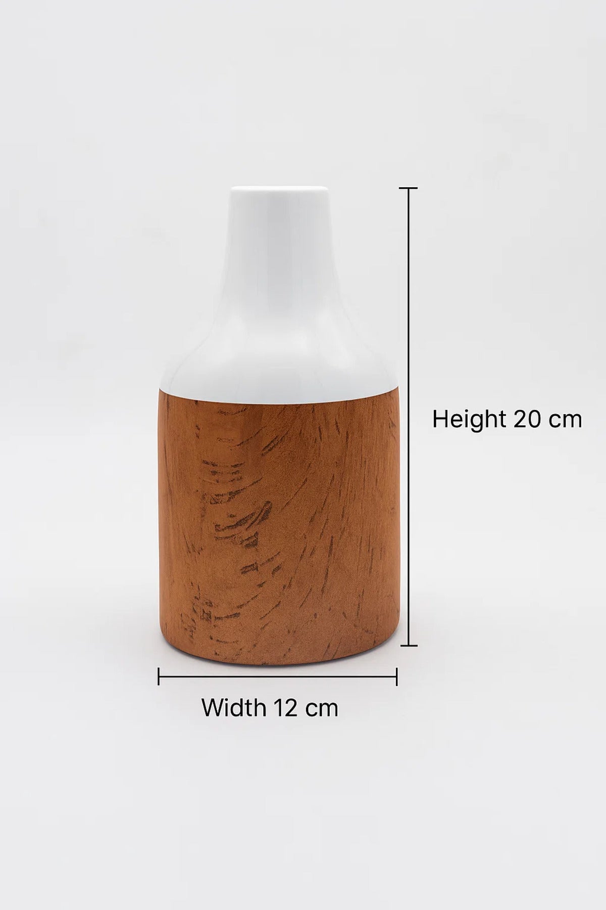 White and Cork Effect Ceramic Vase Ð Modern Minimalist Decorative Flower Pot for Home and Office