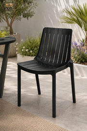 Modern Garden Chair with Slatted Backrest, Lightweight Outdoor Seating for Patio, Balcony, Terrace, Garden, Café, Restaurant & Outdoor Dining