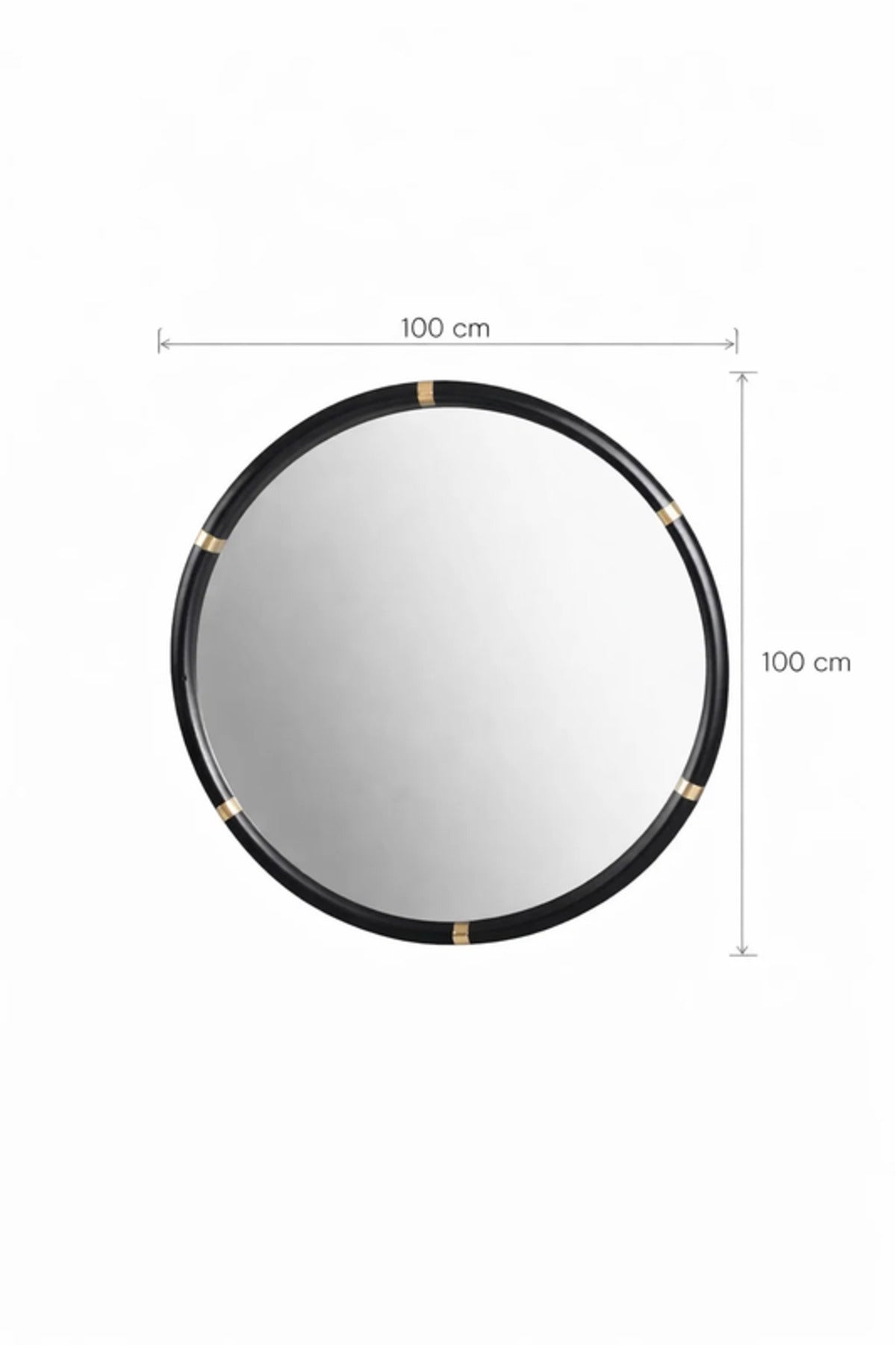 Modern Round Wall Mirror with Black Frame for Living Room & Bathroom