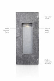 Artificial Rectangular Wall Waterfall Fountain 105cm Indoor Decorative Fiber Water Feature