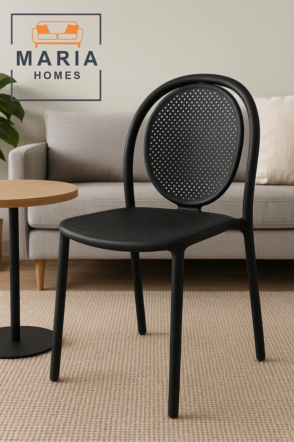 Black Modern Plastic Chair with Ventilated Back Ð Indoor & Outdoor Use