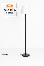 Classic Black Floor Lamp with White Shade