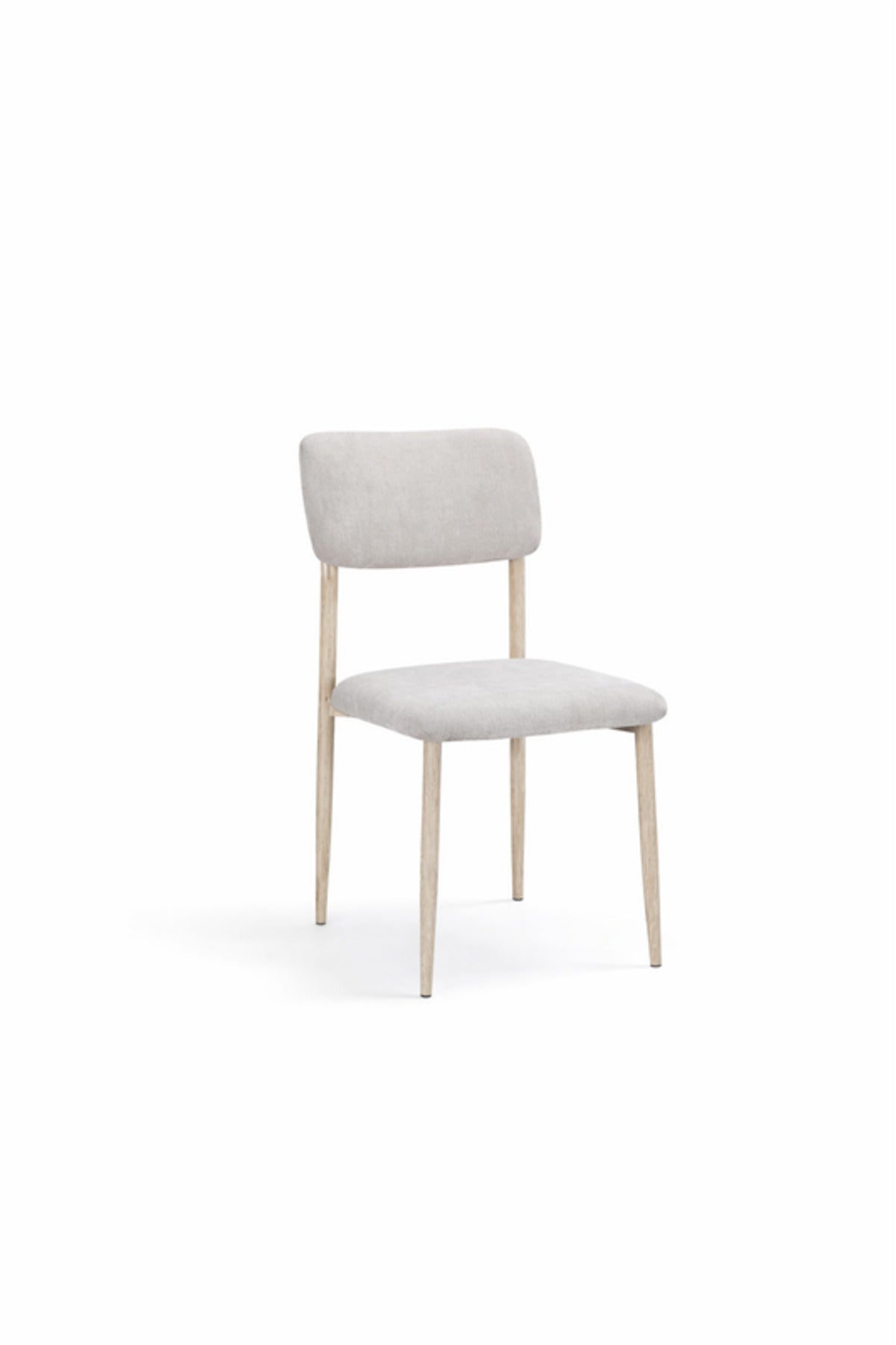 Beige Upholstered Dining Chair with Wooden Legs Modern Room beige upholstered dining