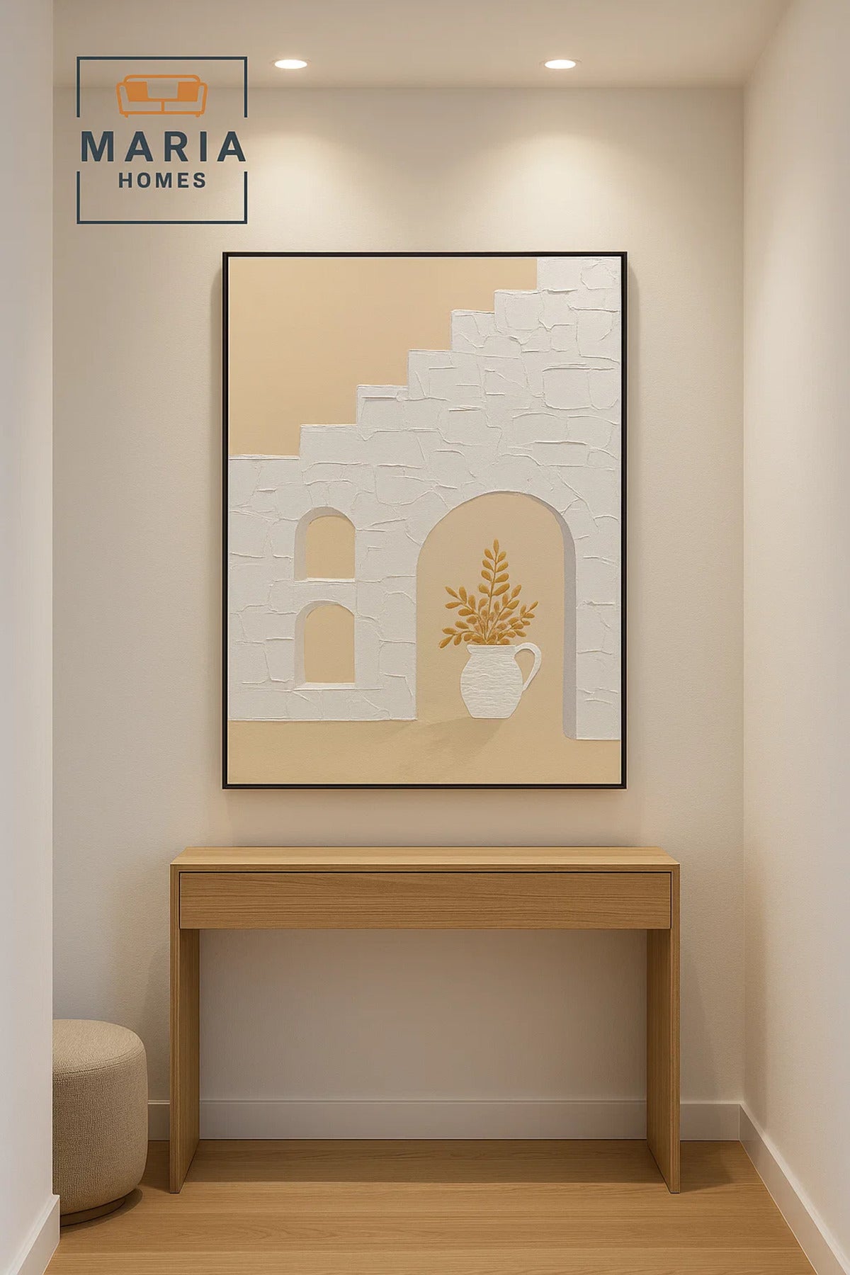 Modern 3D Wall Art Ð Mediterranean Arch Decorative Panel with Vase Design 120_80 cm