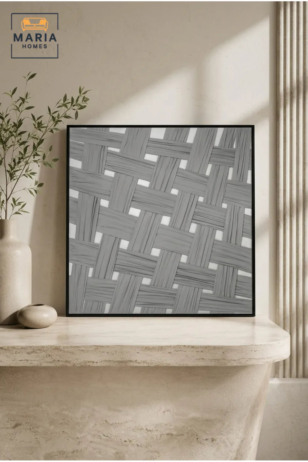 Woven Pattern Textured Wall Art √ê Modern Basket Weave Relief Decorative Panel