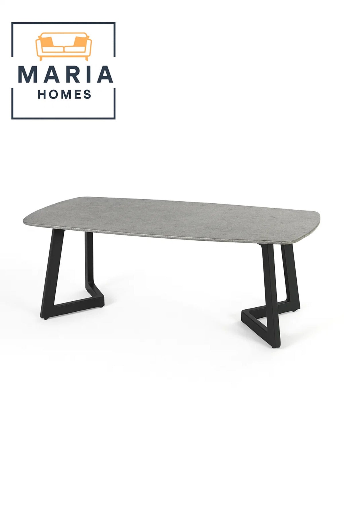 Modern Coffee Table with Wood Top & Black Metal Frame and size 100*60 cm