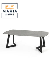Modern Coffee Table with Wood Top & Black Metal Frame and size 100*60 cm