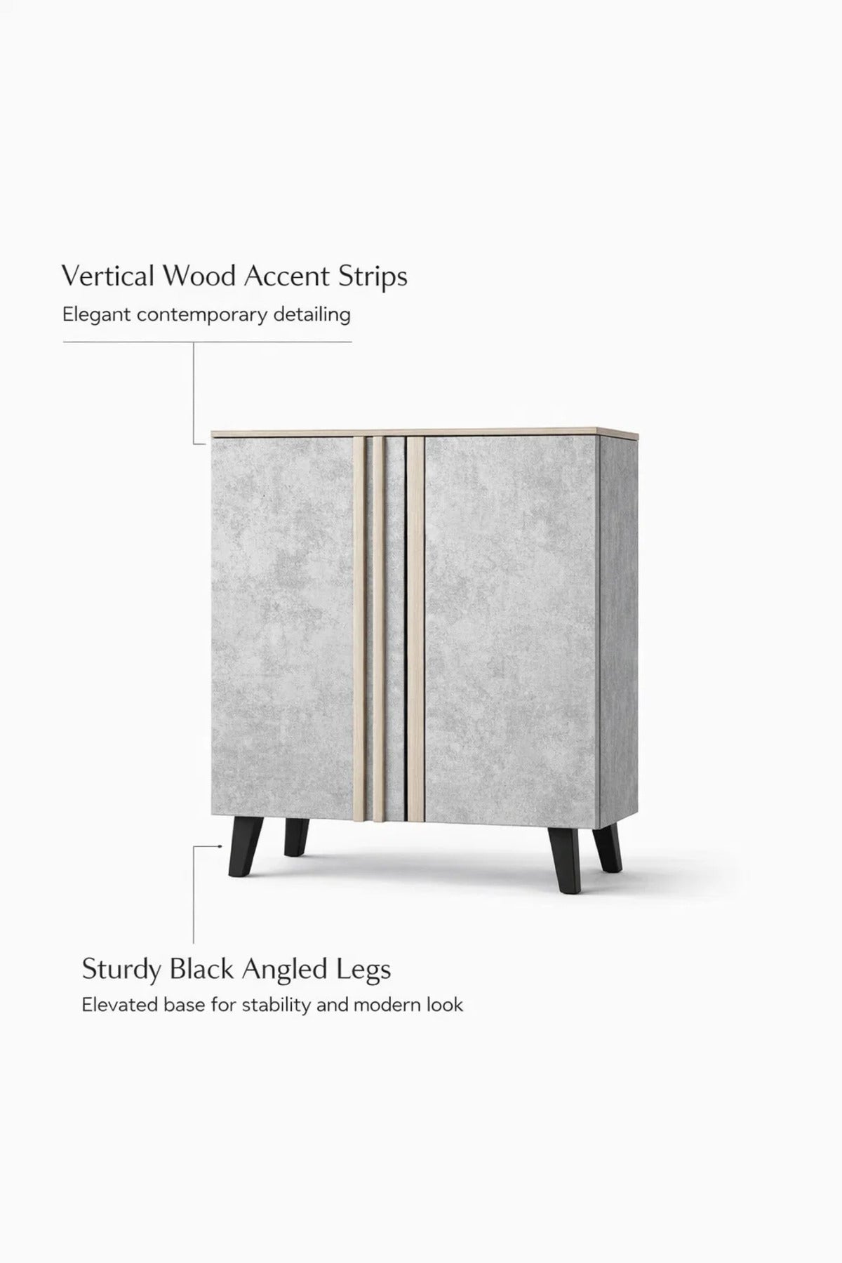 Stylish Grey and Wood Shoe Cabinet Hallway Storage Unit Malaysian Quality Furniture 80cm Wide