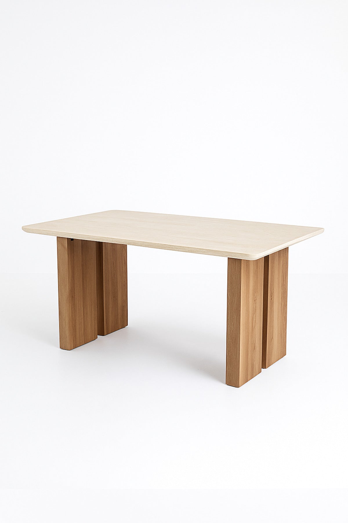 Modern Wooden Dining Table with Brown Legs Elegant Center Table for Dining Room 130_80_76 cm