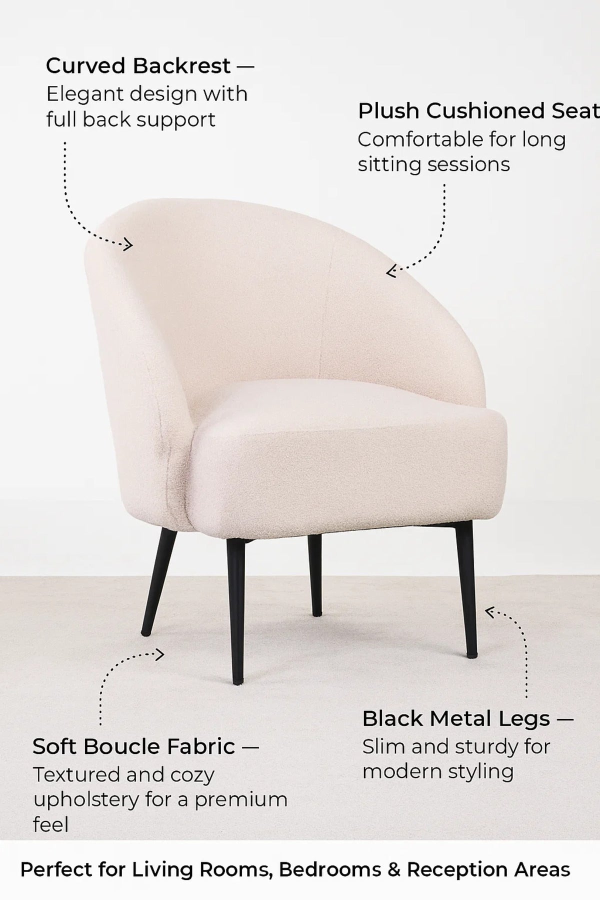 Modern Fabric Accent Armchair, Lounge Chair for Living Room, Bedroom & Office Cabin