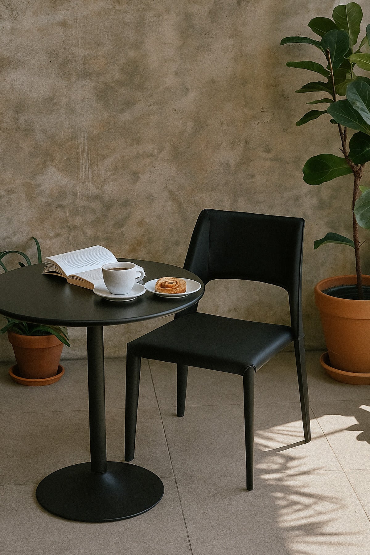 Black PU Leather Dining Chair Ð Modern Minimalist Full Leather Chair for Dining Room & Office