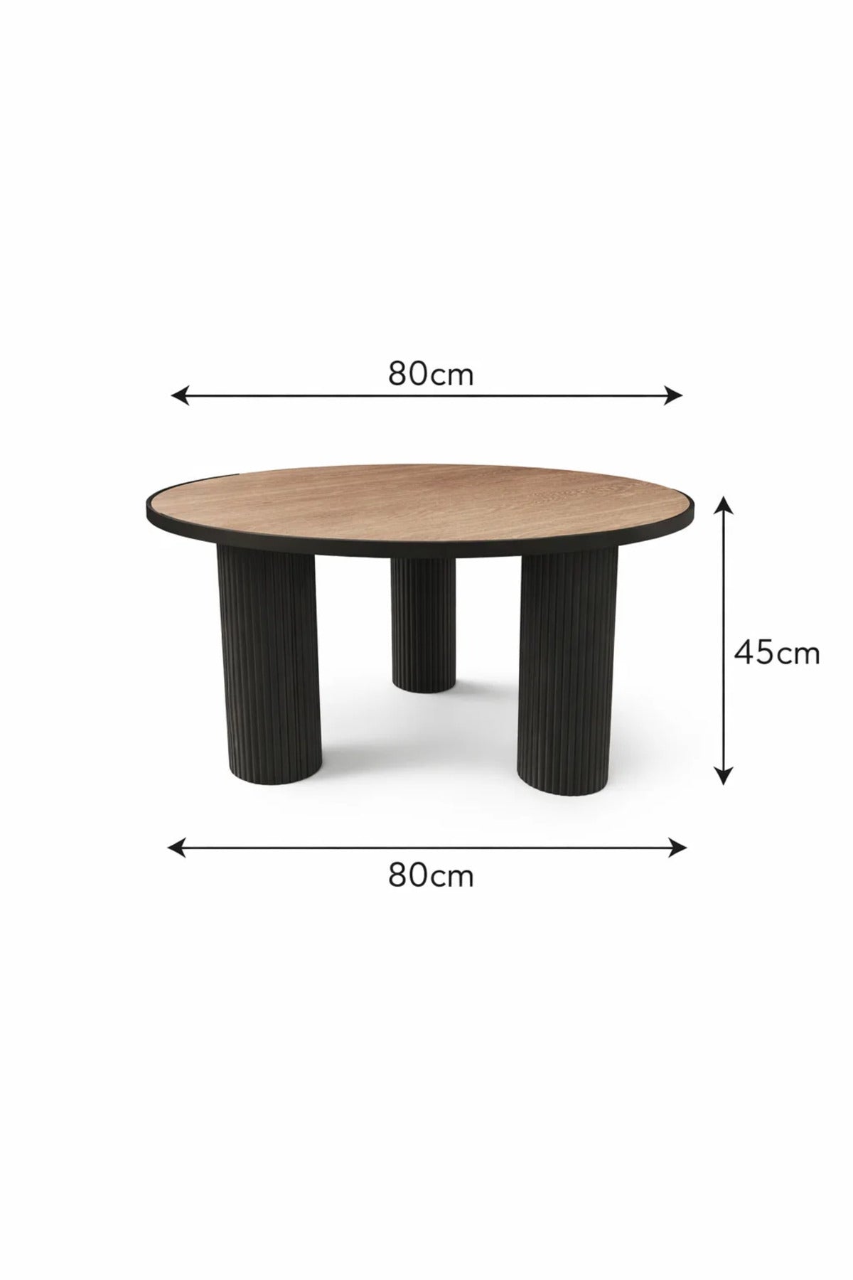 Black & Brown Center Table 80_80_45 cm √ê Modern Round Coffee Table