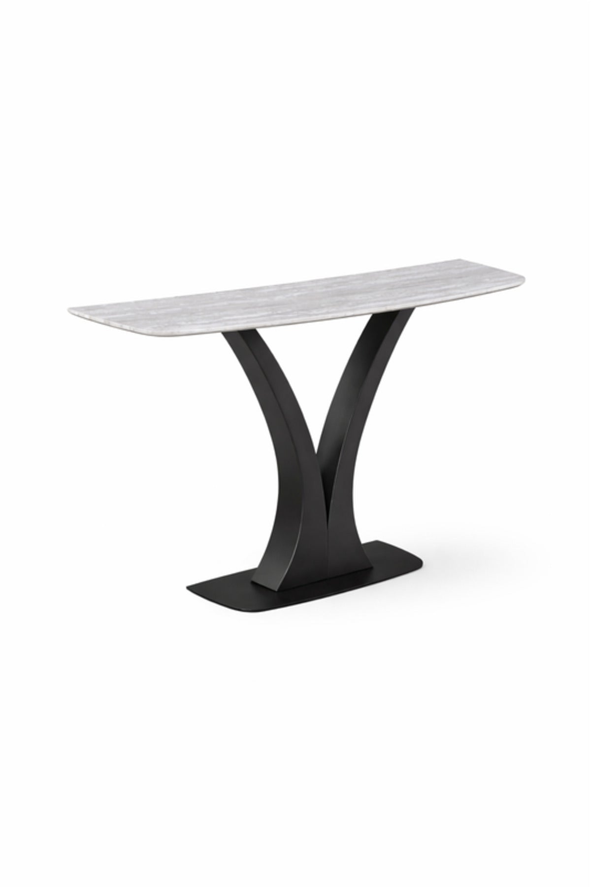 Light Grey Console Table with Black Metal Base Modern Entryway light grey console