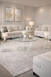 Elegant 5-Piece Glass Coffee Table Set with Clear Acrylic Base √ê Modern Design for Living Room