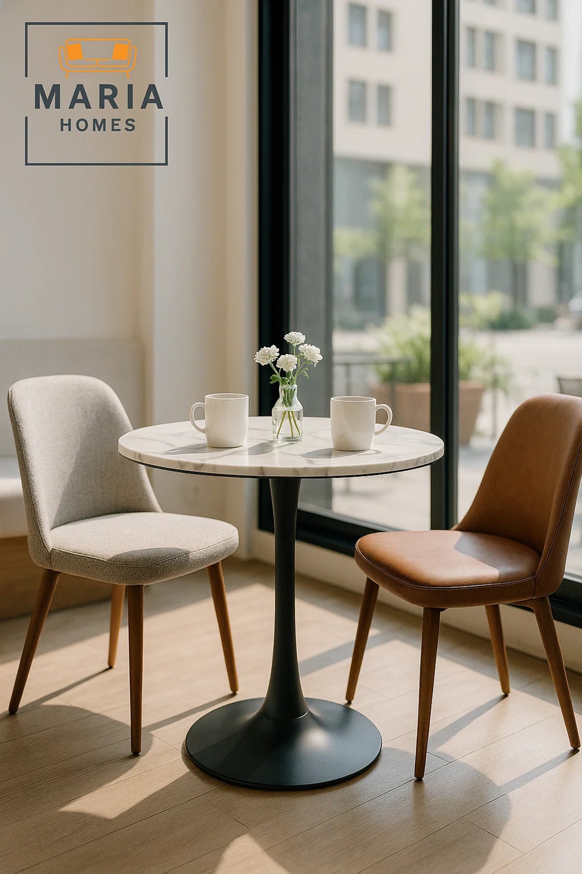 Round White Marble Dining Table √ê Modern Caf≈Ω, Restaurant, Office & Home Metal Furniture 70_70