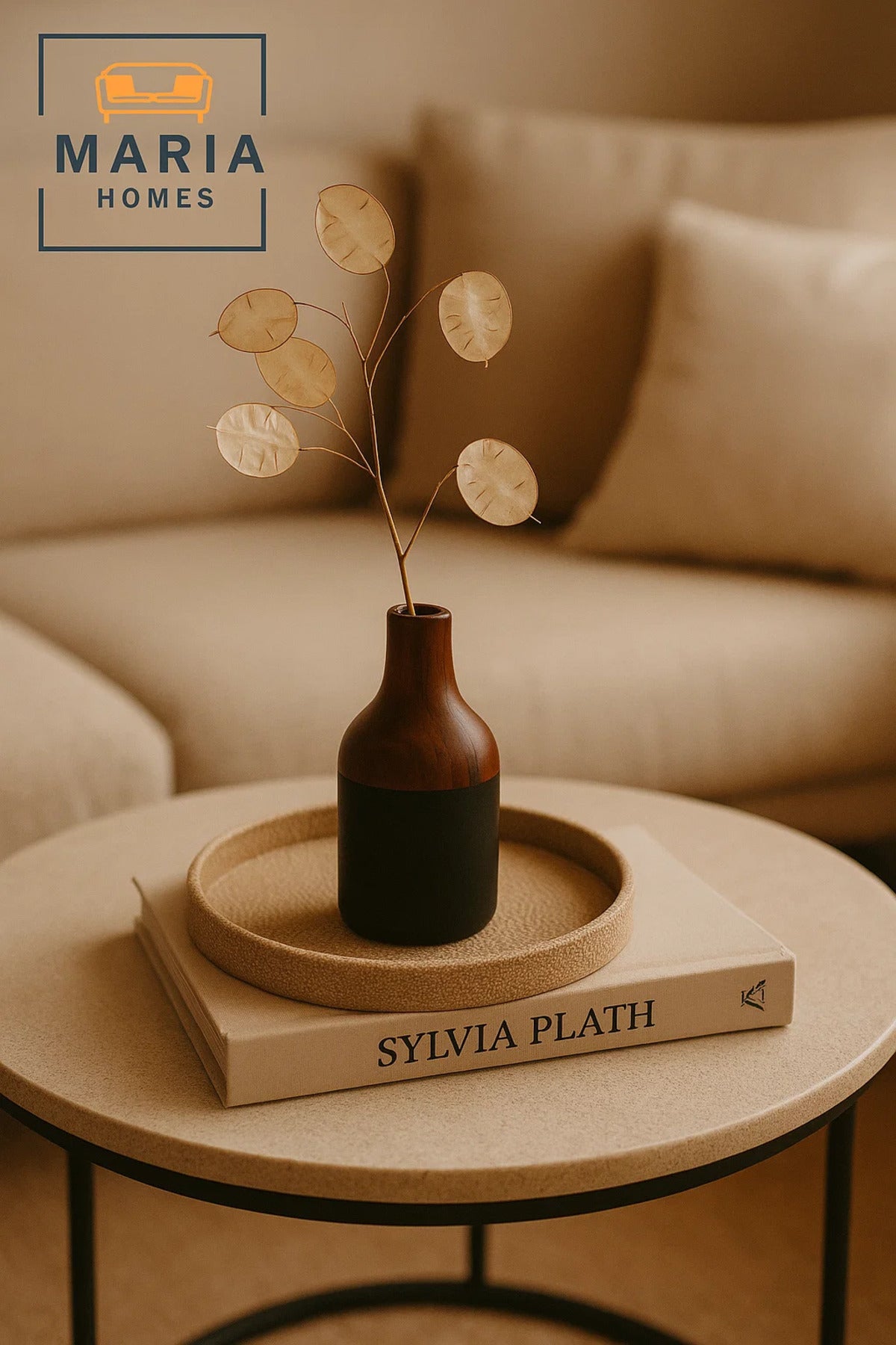 Two-Tone Ceramic Vase in Brown and Black Ð Modern Bottle Shape
