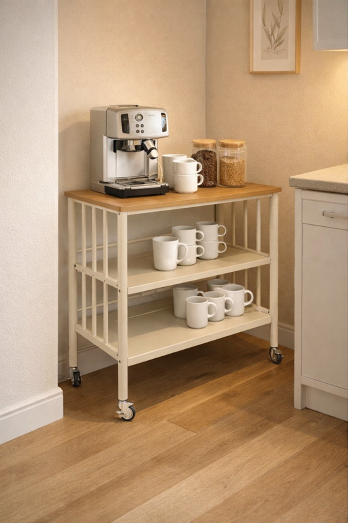Mobile Storage Shelf with Wheels 60_40_80 cm Multi-Purpose Organize