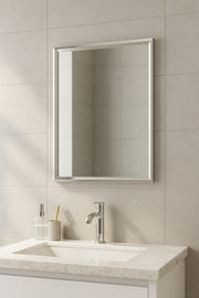 Rectangular Wall Mirror with Chrome Frame Ð 80_60 cm Modern Decorative Mirror for Home