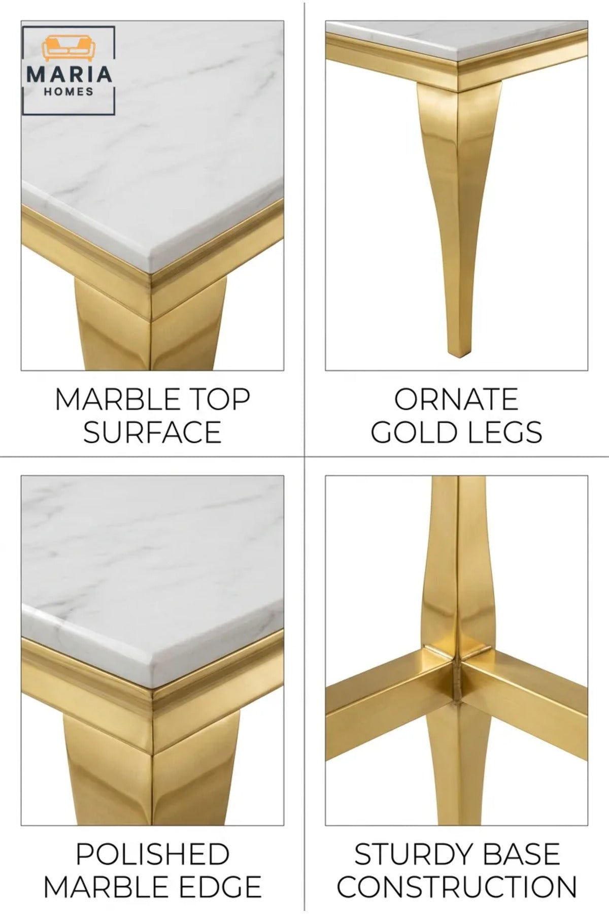 Luxury Marble Dining Table with Gold Metal Base √ê Modern Rectangular Dining Table for Dining Room & Hospitality Spaces