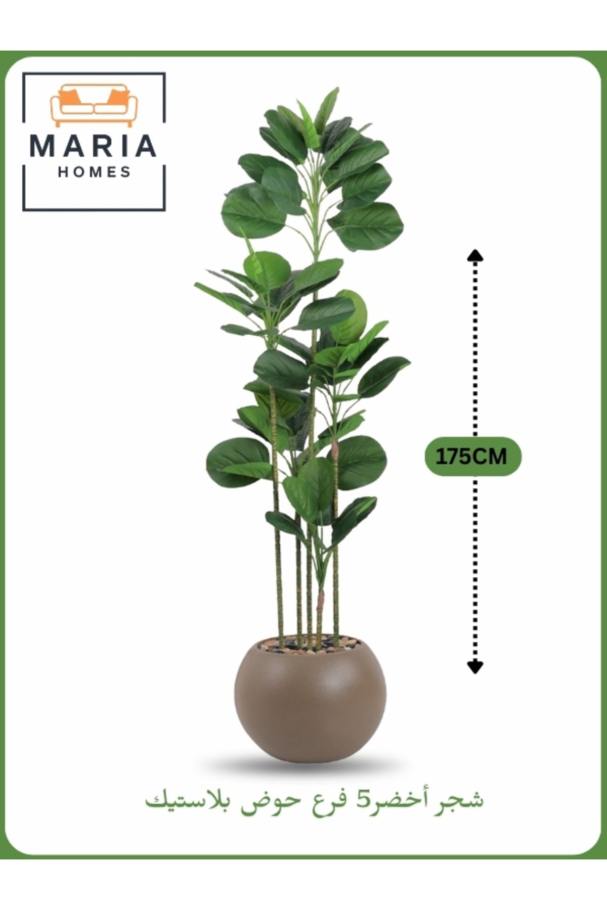 Artificial Decorative Plant Ð 175 cm Tall with Gray Pot